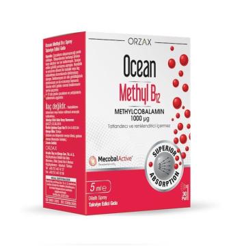 Orzax Ocean 1000 mg Methyl Cobalamin B12 Sprey 5 ml