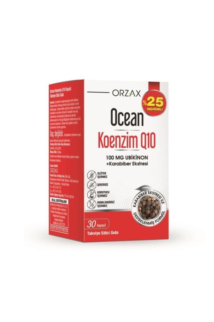 Ocean Koenzim Q10 + Karabiber Ekstresi 30 Kapsül - %25 İndirimli