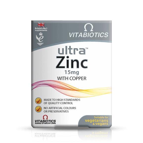 Vıtabıotıcs Ultra Zinc 15 mg Çinko ve Bakır İçeren Takviye Edici Gıda 60 Tablet