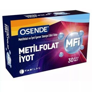 Osende Metilfolat ve İyot İçeren Takviye Edici Gıda 30 Dil Altı Tablet