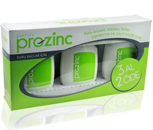 ProZinc Vitamin E Kuru Saçlar Yeşil 300 ml Şampuan 3 Al 2 Öde Set