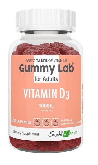 Suda Vitamin Gummy Lab Vitamin D3 Yetiskinler Icin 60 Gummies