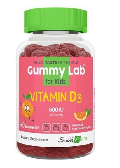 Suda Vitamin Gummy Lab Vitamin D3 Cocuklar Icin 60 Gummies