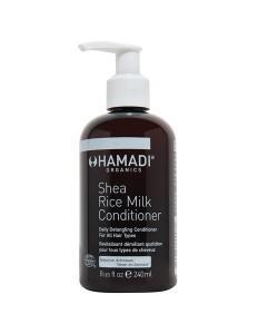Hamadi Shea Rice Milk Tüm Saç Tipleri için Düğüm Önleyici, Organik Shea Yağı ve Pirinç Sütü Saç Kremi 240 ml