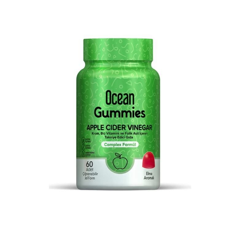 Ocean Gummies Apple Cider Vinegar 60 Çiğnenebilir Jel Form