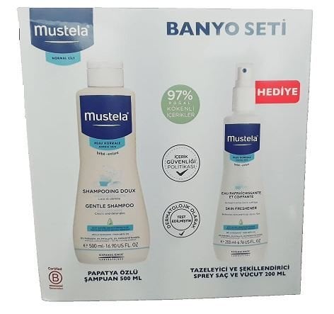 Mustela Banyo Seti Şampuan 500 ml + Taz.ve Şekil.