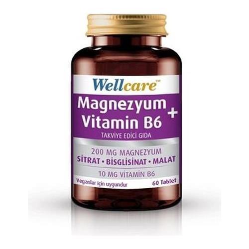Wellcare Magnezyum Vitamin B6 200/10 M 60 Tablet