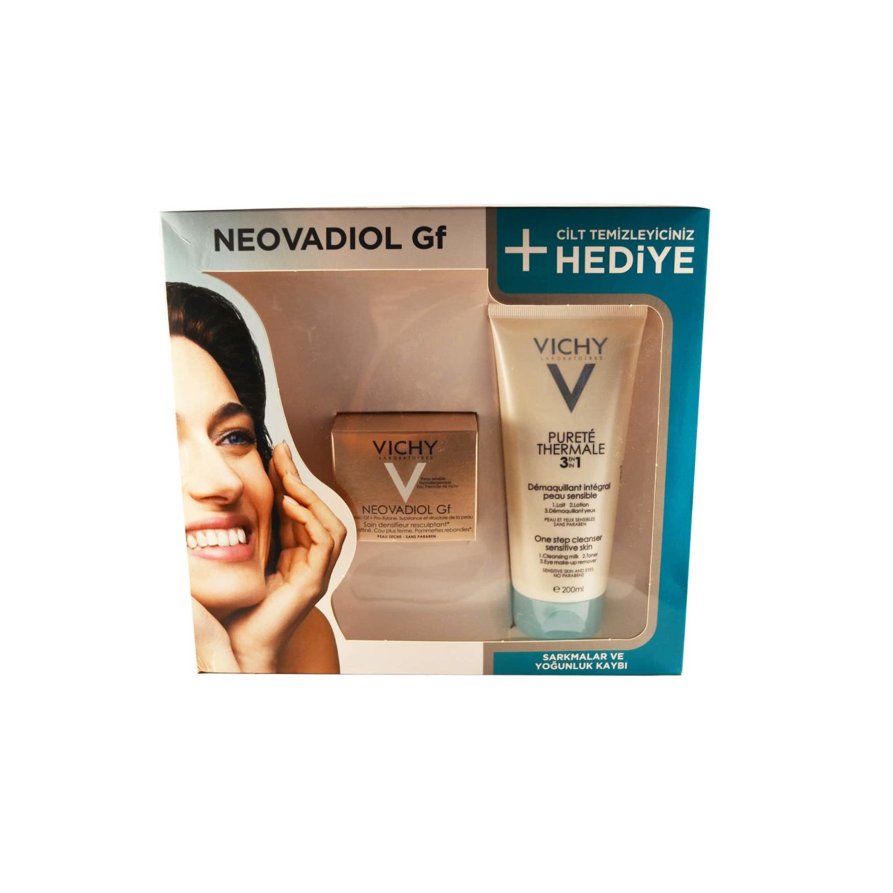 Vichy Neovadiol GF Kuru Ciltler İçin Kofre - Purete Thermale Temizleyici 200 ml Hediye SKT:04/17