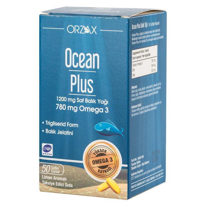 Ocean Plus 1200 mg 50 Adet Konsantre Balık Yağı Limon Aromalı