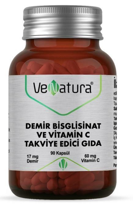 Venatura Demir Bisglisinat ve Vitamin C 90 Kapsül