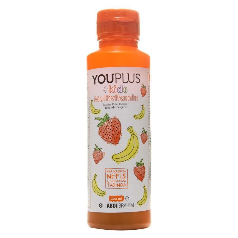 You_Plus Kids Multivitamin 200 ml Çilek ve Muz