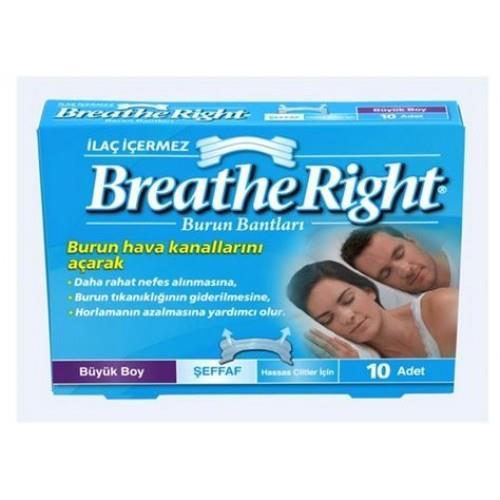 Breathe Right Şeffaf Büyük Boy 10 Adet Burun Bandı