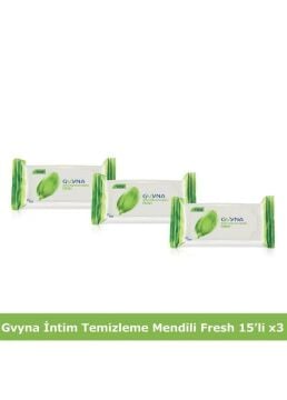 3 Adet Gvyna İntim Temizleme Mendili Fresh 15li