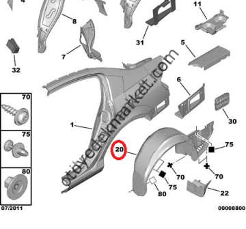 PEUGEOT 407 SAĞ ARKA DAVLUMBAZ