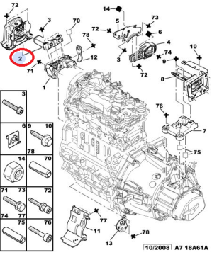 CİTROEN C-ELYSEE (2012-2017) 1,6 HDI SAĞ ÜST MOTOR TAKOZU (MEHA)