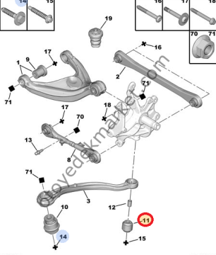 Peugeot 508 (2011-2018) Arka Denge Kolu Alt Burcu (İthal)