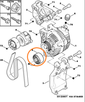 PEUGEOT PARTNER (2006-2009) 1,6 HDI ALTERNATÖR GERGİ RULMANI (ORJİNAL)