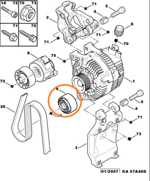 PEUGEOT 206 (2003-2012) 1,4 HDI ALTERNATÖR GERGİ RULMANI (ORJİNAL)