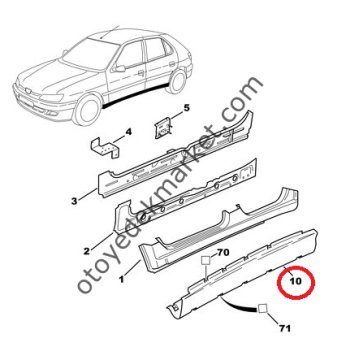 PEUGEOT 306 SAĞ MARŞPİYEL BEKALİTİ (ORJİNAL)