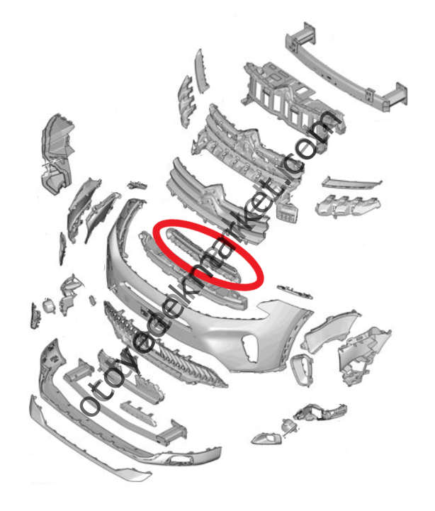 Citroen C5 Aircross (2022-2025) Ön Tampon Izgarası (Orijinal)