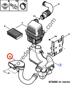 PEUGEOT 307 BENZİNLİ HAVA FİLTRESİ ÖN HORTUMU