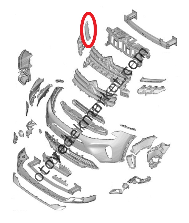 Citroen C5 Aircross (2022-2025) Ön Tampon Çıtası, Sağ (Orijinal)