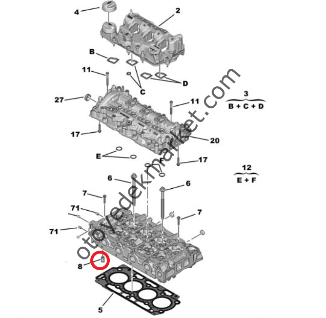 Citroen Jumpy (2018-2023) 1.5 BlueHdi Silindir Kapağı Yağlama Kanal Çekvalf / Klapesi (Orijinal)