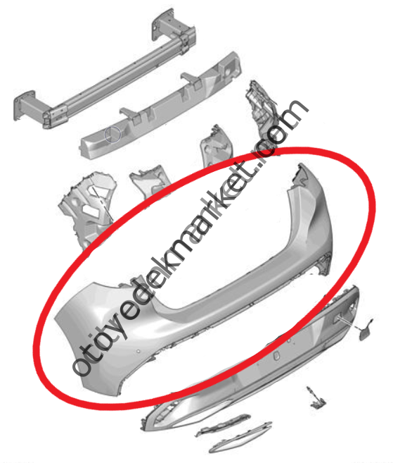 Peugeot 308 (2022-2023) Arka Tampon (Orijinal)
