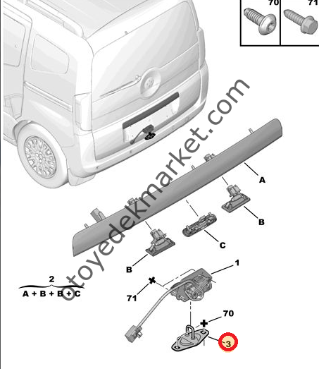 PEUGEOT BİPPER (2008-2017) BAGAJ KAPAK KİLİT KARŞILIĞI