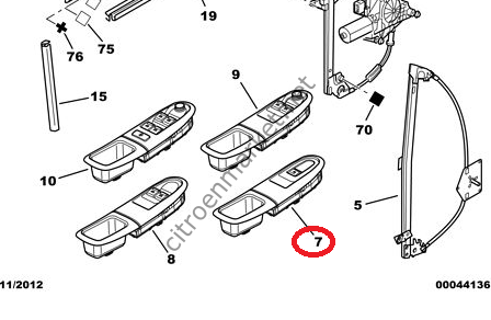 PEUGEOT 406 SAĞ ÖN CAM KUMANDA DÜĞMESİ