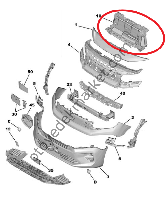 Peugeot Partner (2024-2025) Ön Tampon İç İskeleti (Orijinal)