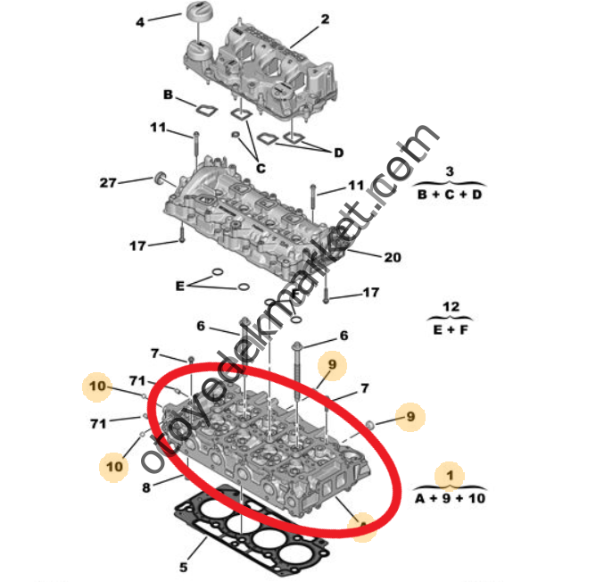 Citroen Cactus (2018-2020) 1.5 BlueHdi Silindir Kapağı (Orijinal)