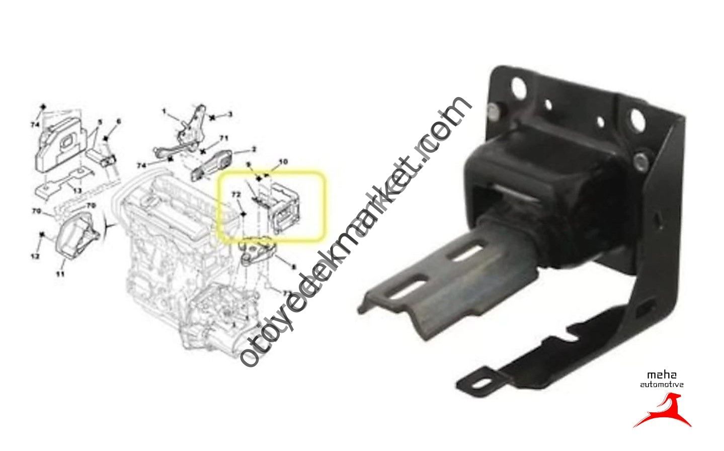 Citroen C2 (2003-2009) Sol Motor Kulağı (Meha)