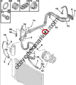 PEUGEOT 206 KLİMA HORTUMU (ORJİNAL)