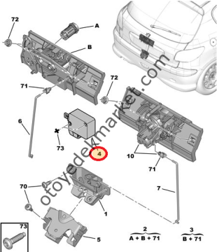 PEUGEOT 106 BAGAJ KİLİT MOTORU (ORJİNAL)