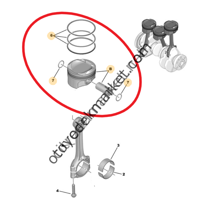 Peugeot 3008 (2016-2023) 1.2 Turbo Benzinli Piston + Segman Takımı (Orijinal)