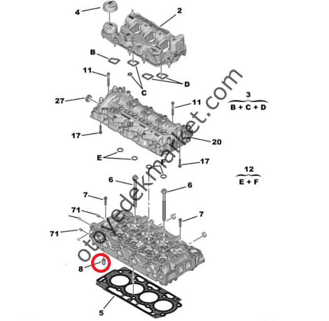 Citroen C4 (2021-2023) 1.5 BlueHdi Silindir Kapağı Yağlama Kanal Çekvalf / Klapesi (Orijinal)