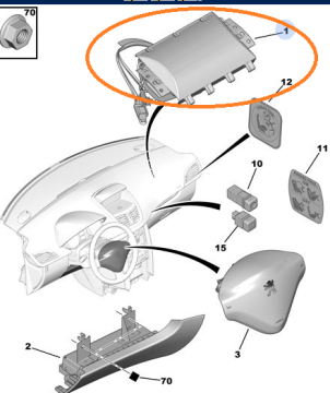 PEUGEOT 207 YOLCU AIRBAGI (HAVA YASTIĞI ORJİNAL)