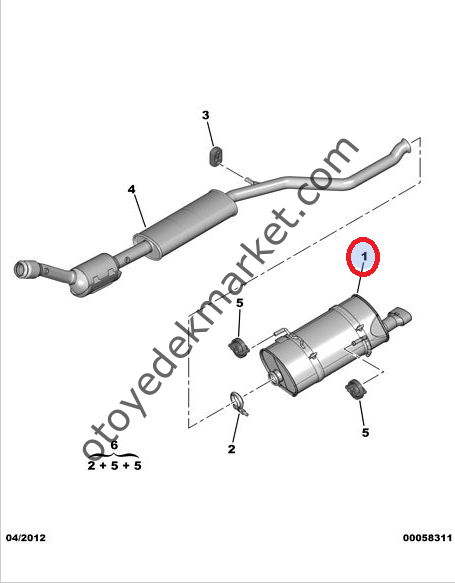 PEUGEOT 206 GTI ARKA EGZOS SUSTURUCU (ORJİNAL)