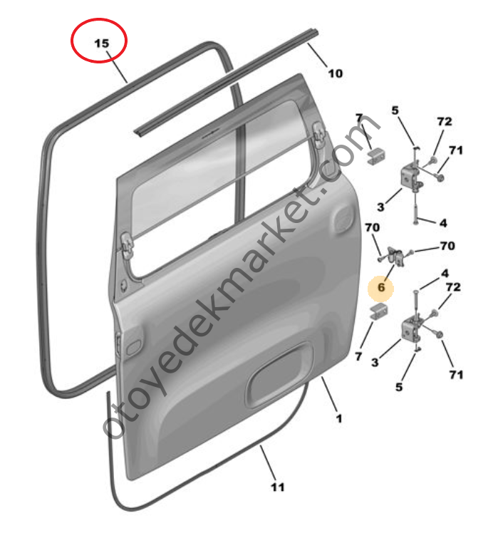 Citroen Ami (2021-2024) Kapı Çerçeve Lastiği (Orijinal)
