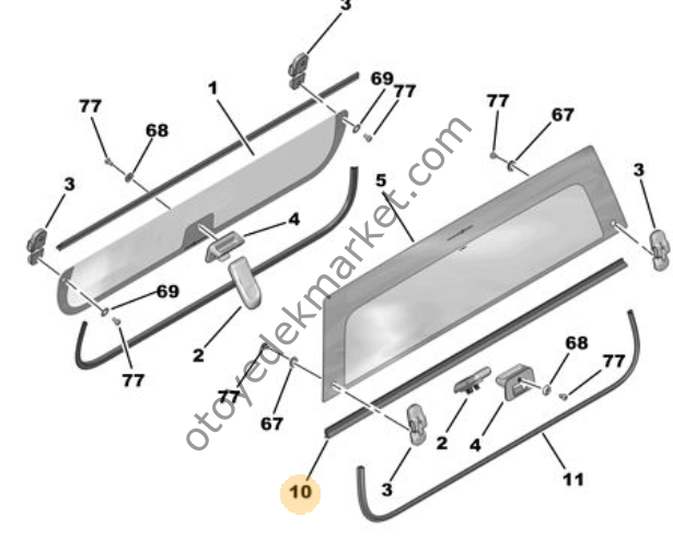 Citroen Ami (2021-2024) Kapı Cam Fitili (Orijinal)