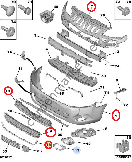 Peugeot Partner Tepee (2009-2012) Ön Tamponu (2013-2015) Kasaya Çevirme Seti - Gündüz Far Ledli Kasa