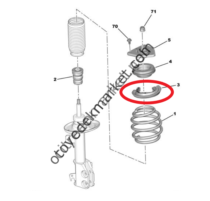 Citroen C4 (2022-2023) Ön Süspansiyon Yayı Alt Tabanı