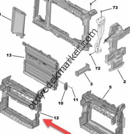 Peugeot 2008 (2020-2023) Fan Davlumbaz Çerçevesi (Orijinal)