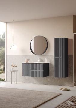 Orka Moonlight 90 Banyo Dolabı Antrasit ( Boy Dolabı Hariçtir )