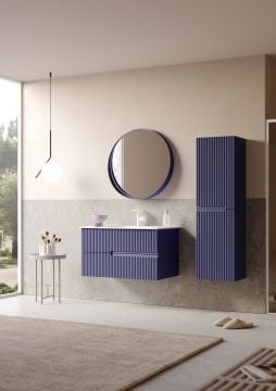 Orka Moonlight 90 Banyo Dolabı + Boy Dolabı 40 Lacivert ( Boy Dolabı Dahildir )