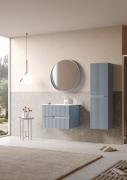 Orka Moonlight 70 Banyo Dolabı + Boy Dolabı 40 Açık Mavi ( Boy Dolabı Dahildir )