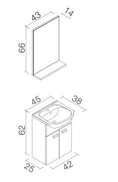 Orka Soma 45 Banyo Dolabı İrony