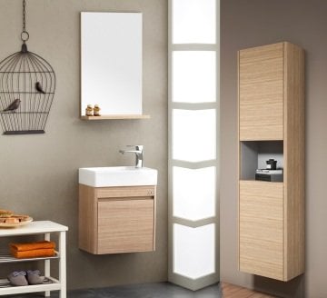 Orka Düden 45 Banyo Dolabı + Boy Dolabı 40 Odeon Beyaz Meşe ( Boy Dolabı Dahildir )