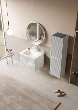 Orka Moonlight 70 Banyo Dolabı + Boy Dolabı 40 Beyaz ( Boy Dolabı Dahildir )
